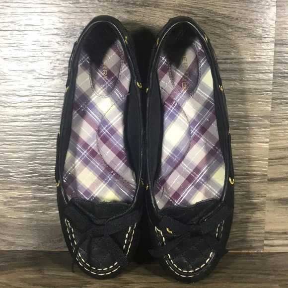Sperry Black Leather Driving Loafers - Picture 7 of 8
